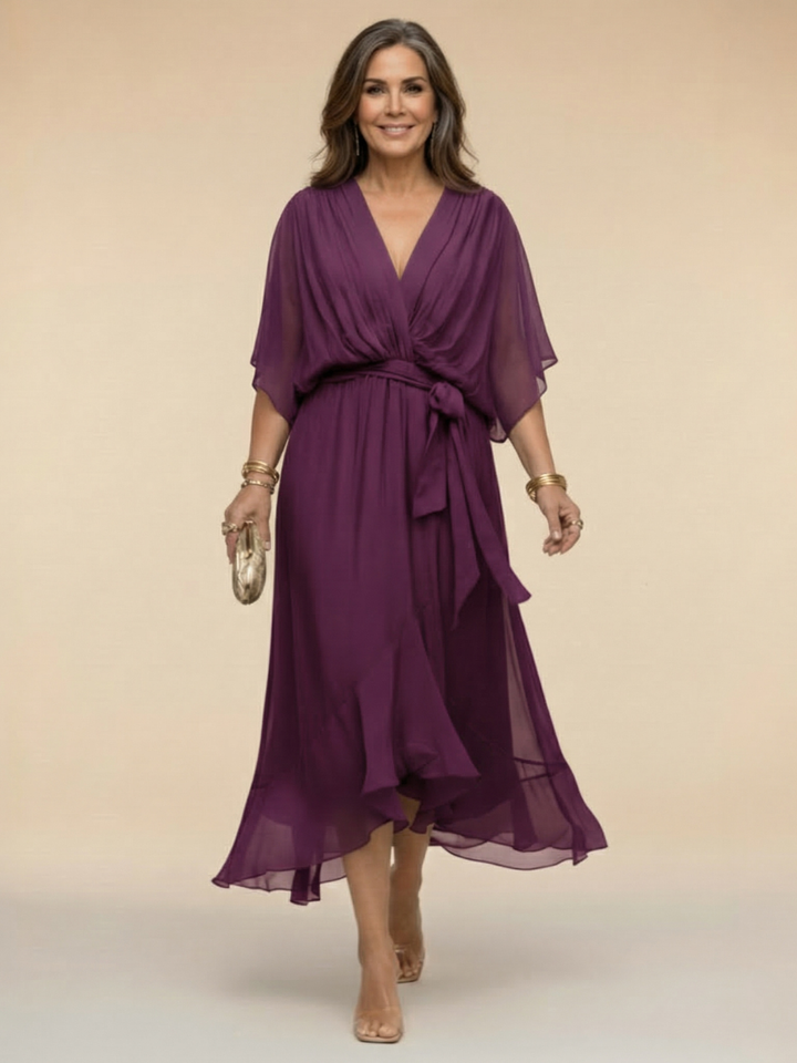 Sandra | Vestido de Chiffon con Escote en V