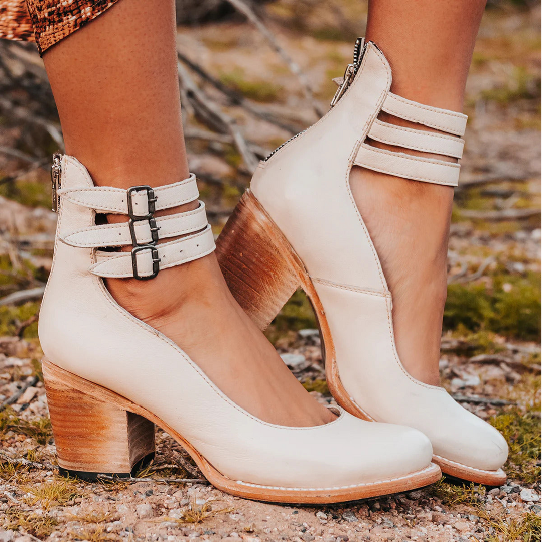 Georgette | Sandales à talon triple boucle