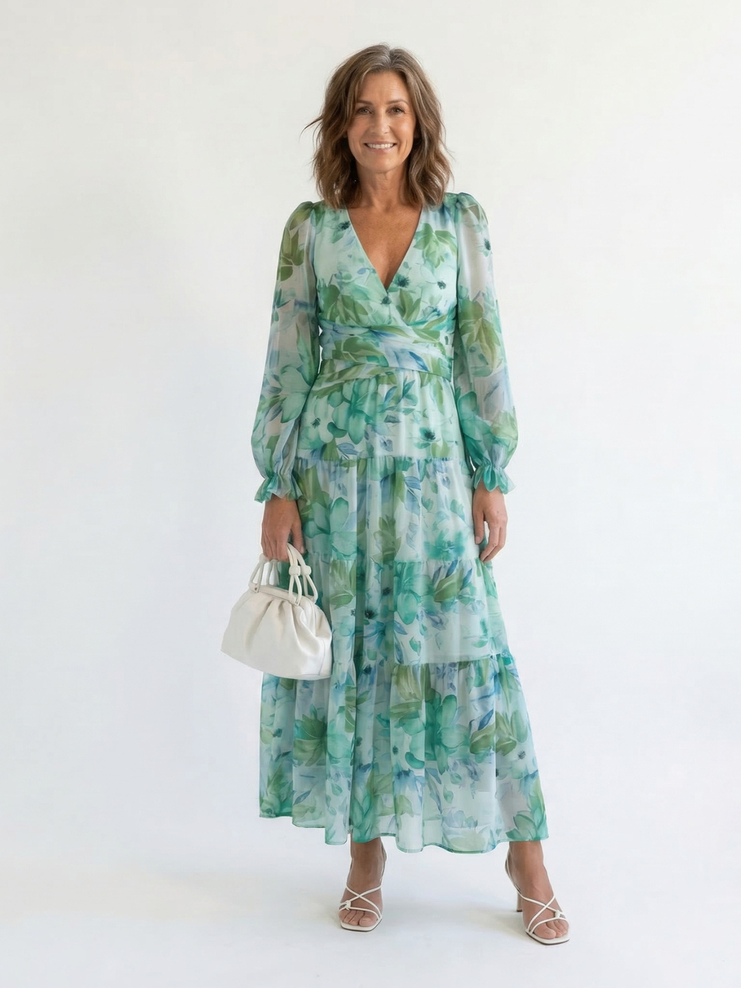 Susana | Vestido Maxi Floral de Manga Larga