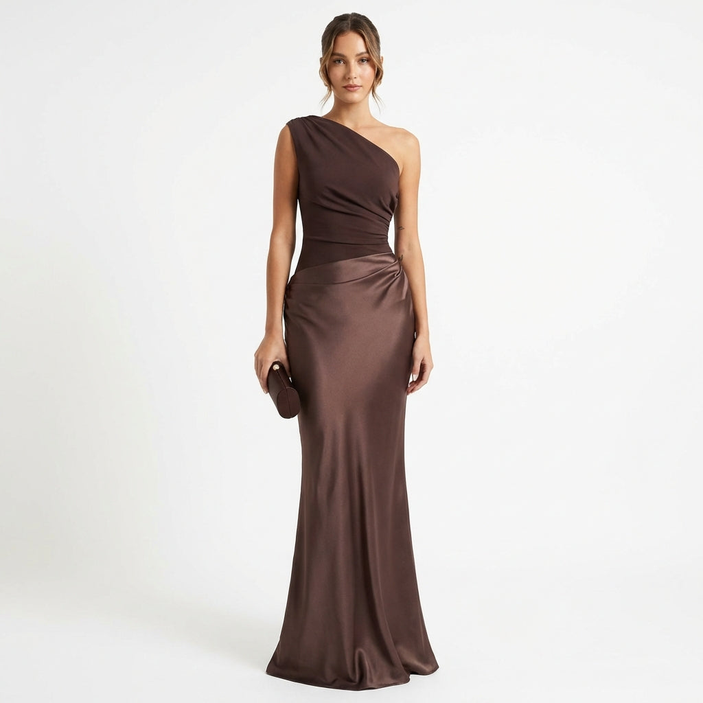 Aitana | Mujer Vestido Largo Asimétrico Sofisticado