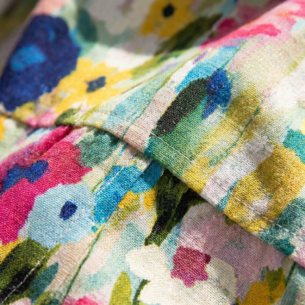 Alegría | Mujer Vestido Corto Escote V Manga Volante Floral