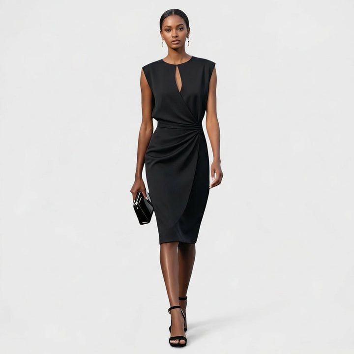 Alma | Mujer Vestido Midi Drapeado Sofisticado