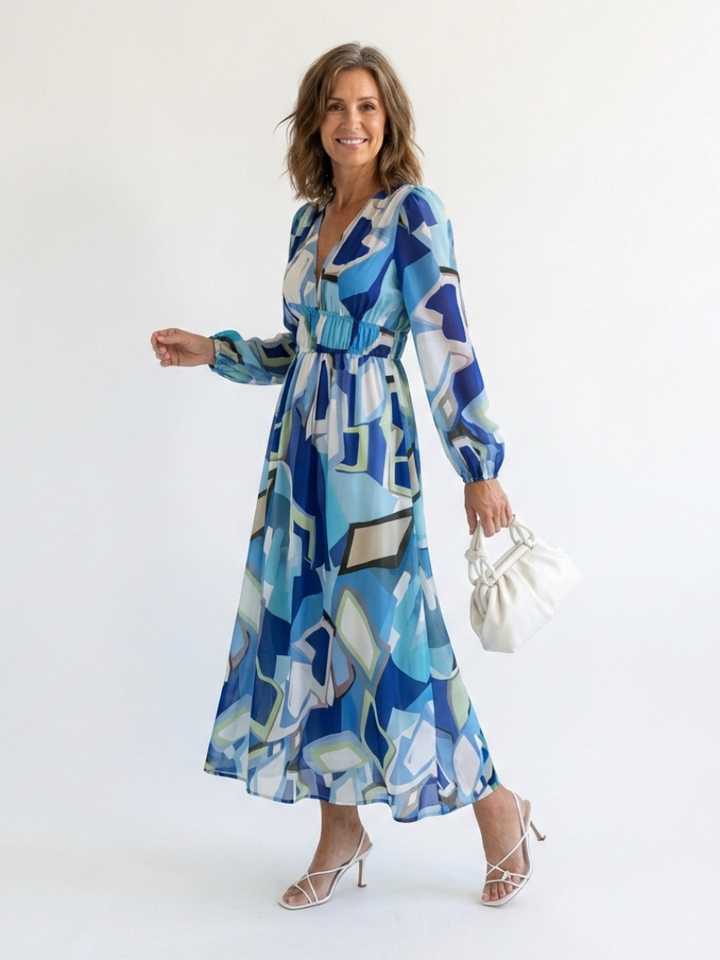 Amélie | Robe maxi florale à manches longues