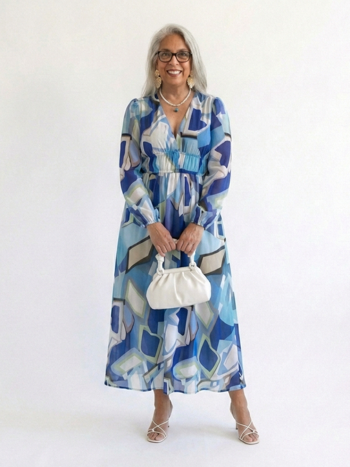 Amélie | Robe maxi florale à manches longues