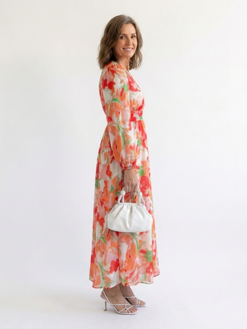 Amélie | Robe maxi florale à manches longues