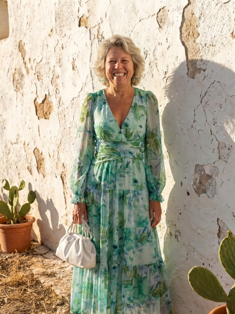 Amélie | Robe maxi florale à manches longues