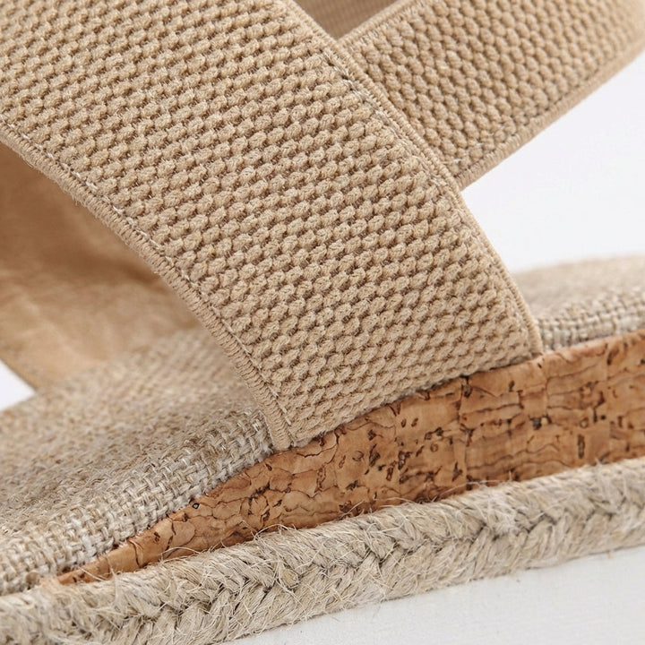 Amara | Mujer Sandalias Plataforma Elásticas Esparto