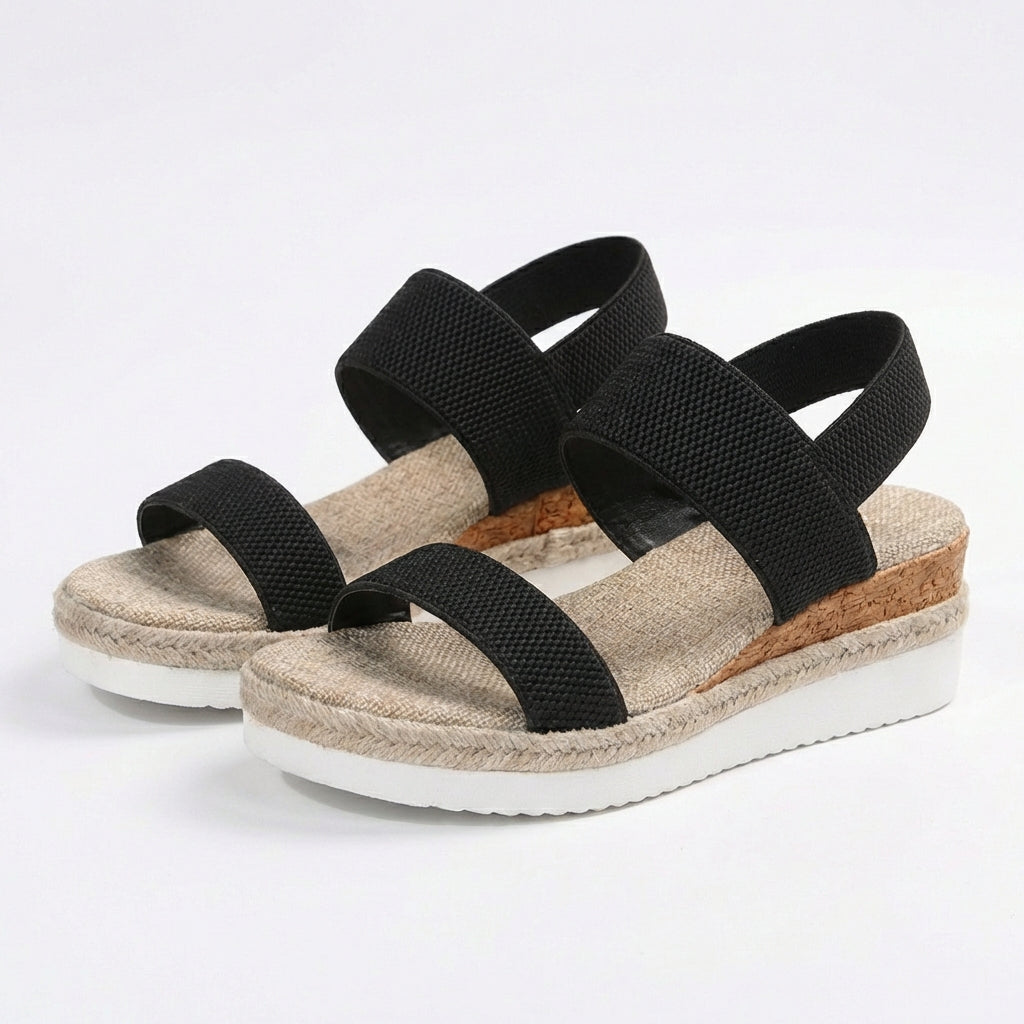 Amara | Mujer Sandalias Plataforma Elásticas Esparto