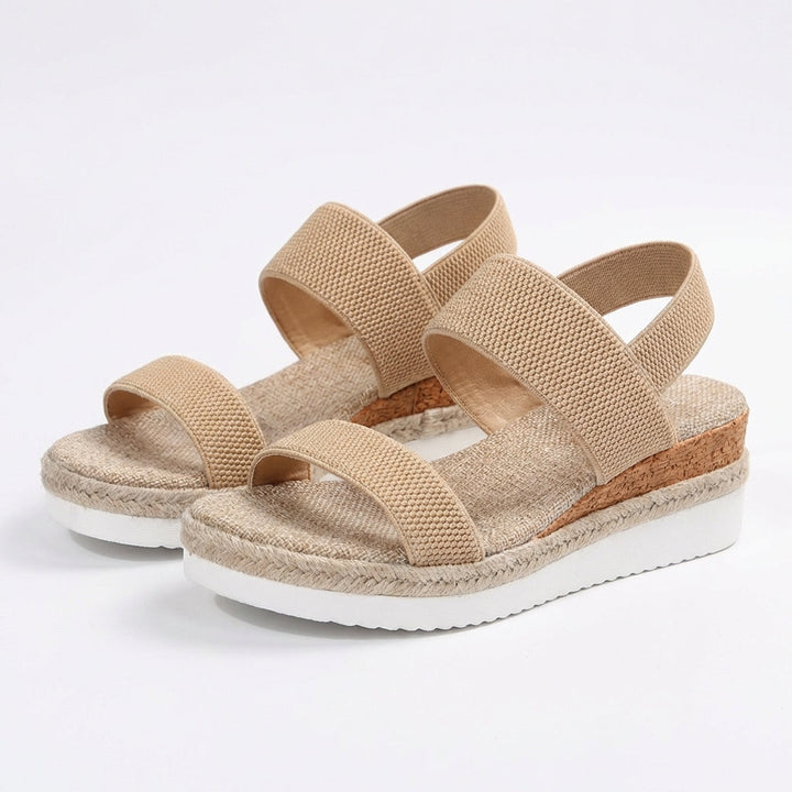 Amara | Mujer Sandalias Plataforma Elásticas Esparto