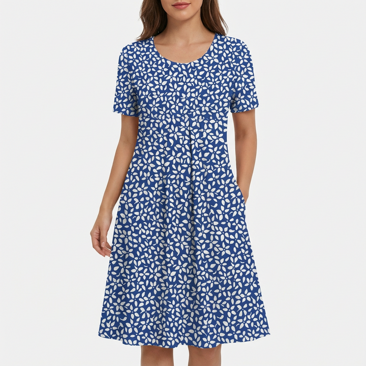 Barbara | Vestido midi acampanado con estampado floral para mujer