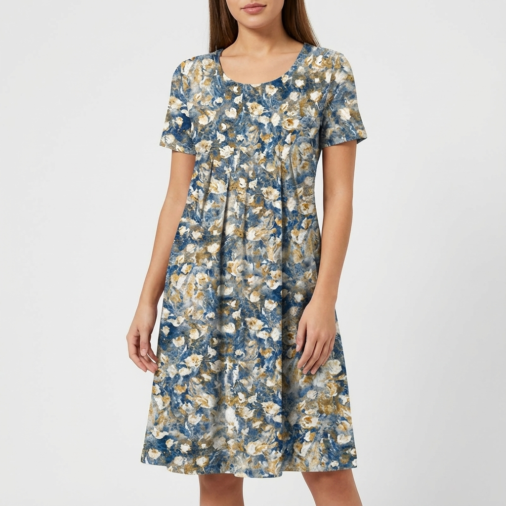 Barbara | Vestido midi acampanado con estampado floral para mujer