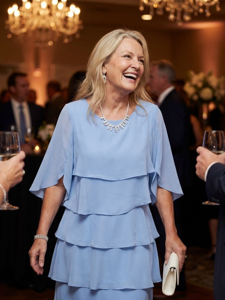 Brigitte | Robe midi à volants superposés