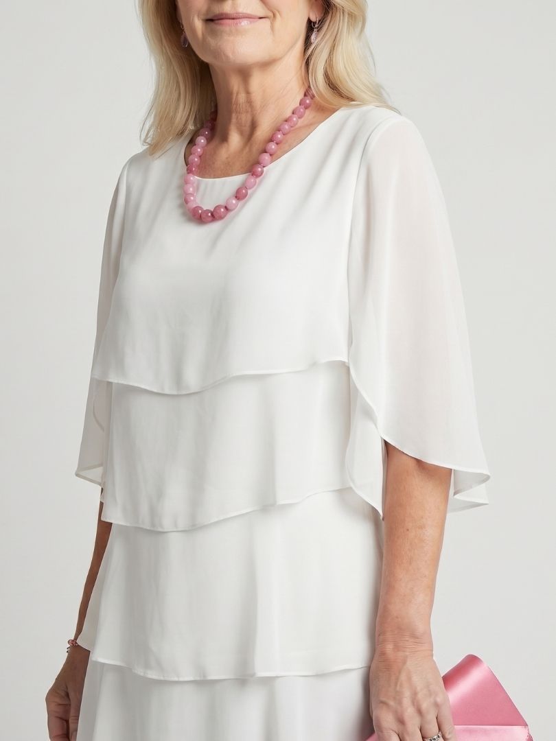 Brigitte | Robe midi à volants superposés
