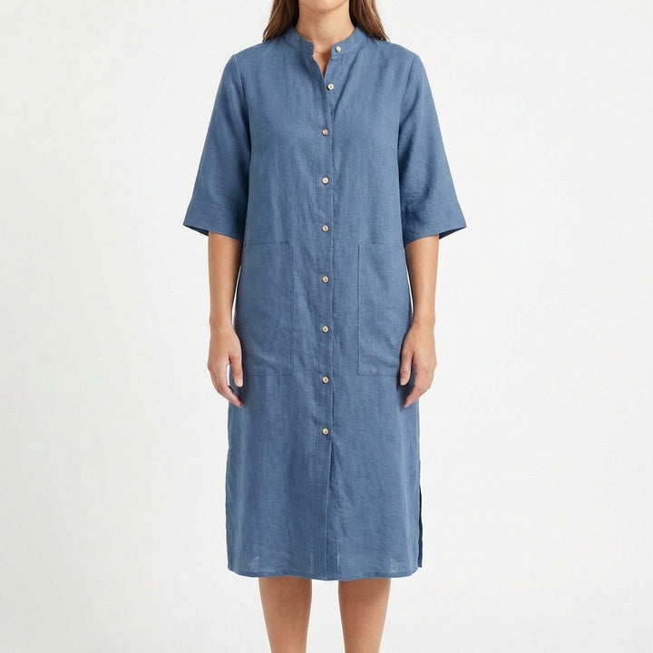 Candela | Mujer Vestido Camisero Midi Casual