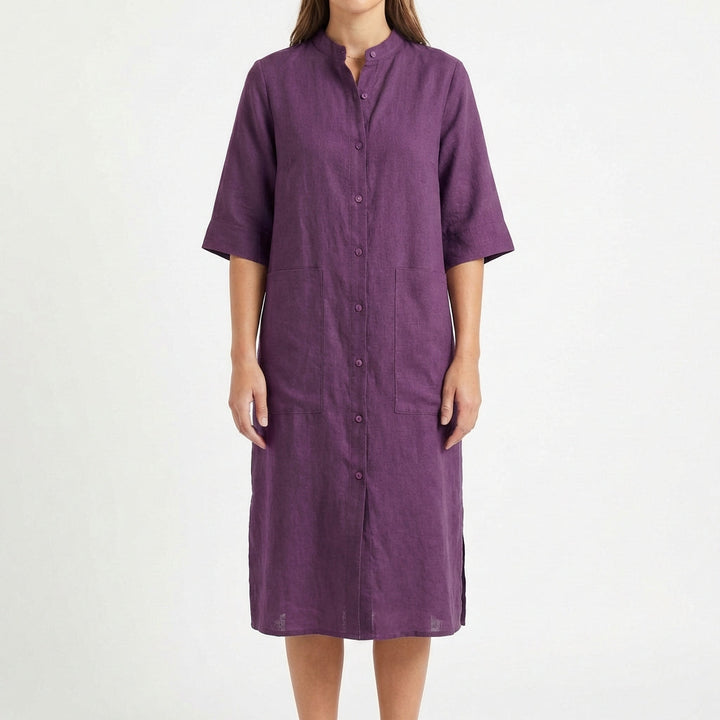 Candela | Mujer Vestido Camisero Midi Casual