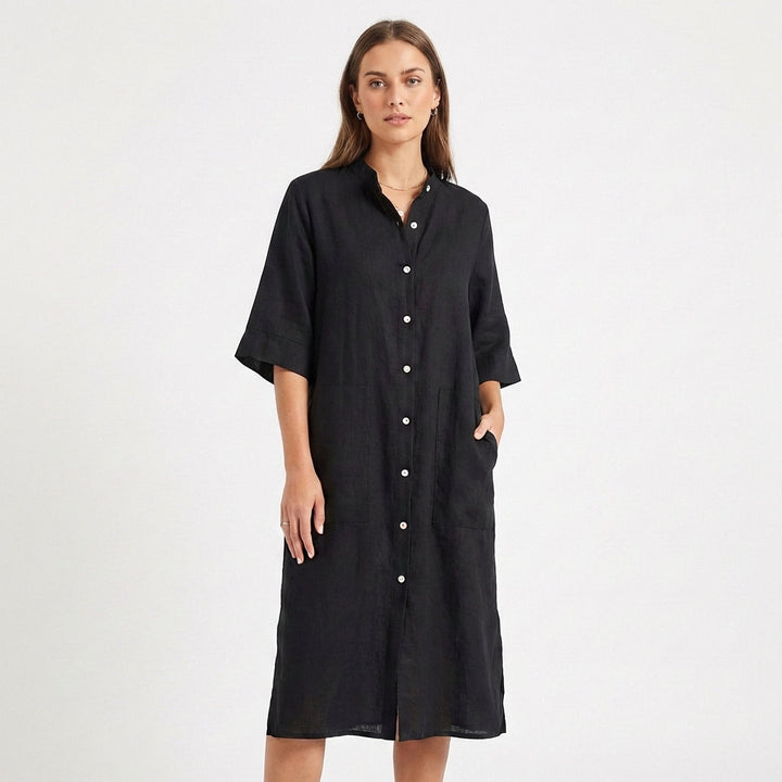 Candela | Mujer Vestido Camisero Midi Casual