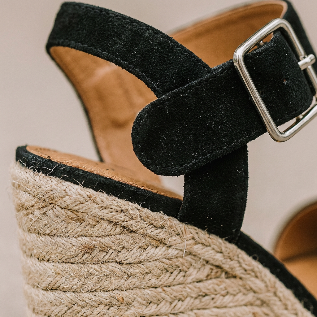 Carmen | Sandalias Cuña Mujer Con Plataforma Esparto Y Tira Al Tobillo | Veraniego