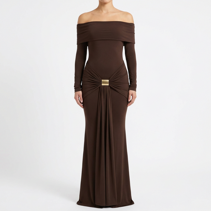 Carmen | Vestido Fiesta Mujer Con Hombros Descubiertos Y Detalle Anudado | Elegante