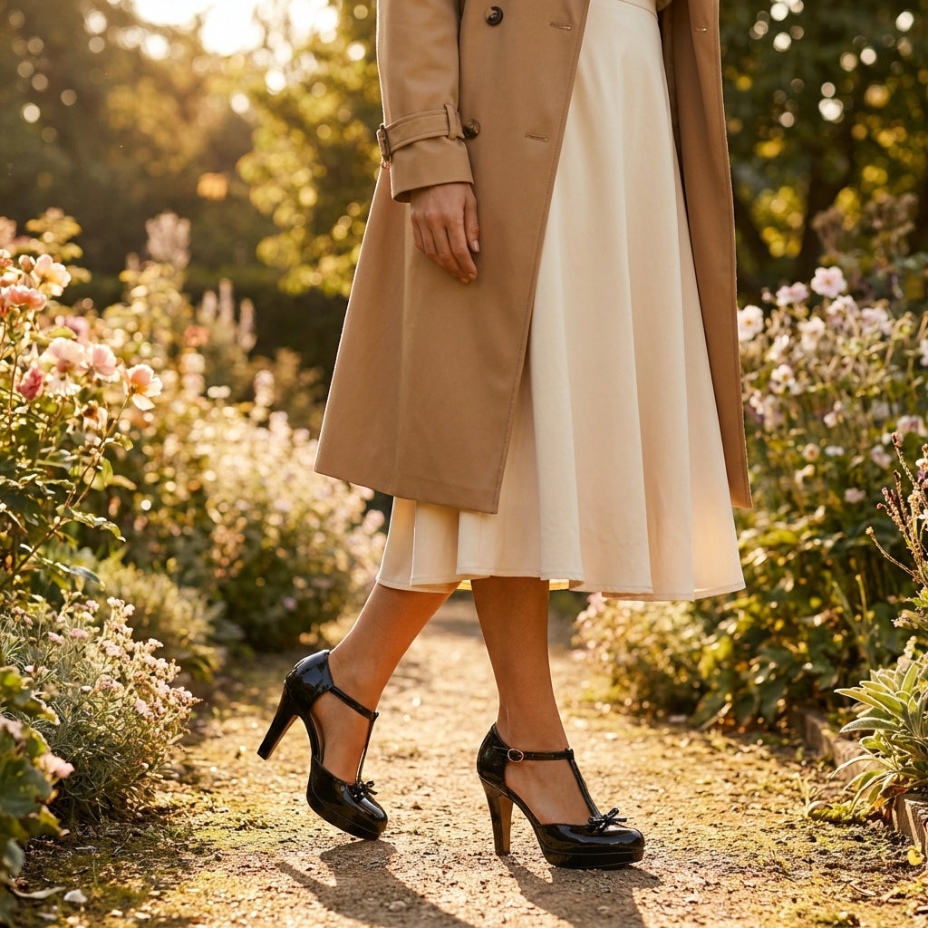 Celia | Zapatos Tacón Alto Tira en T con Lazo Mujer