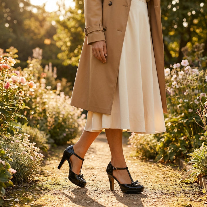 Celia | Zapatos Tacón Alto Tira en T con Lazo Mujer