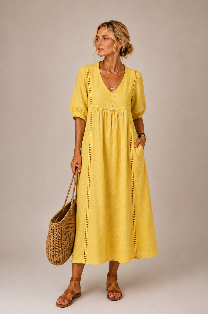 Fabienne | Robe midi légère en lin