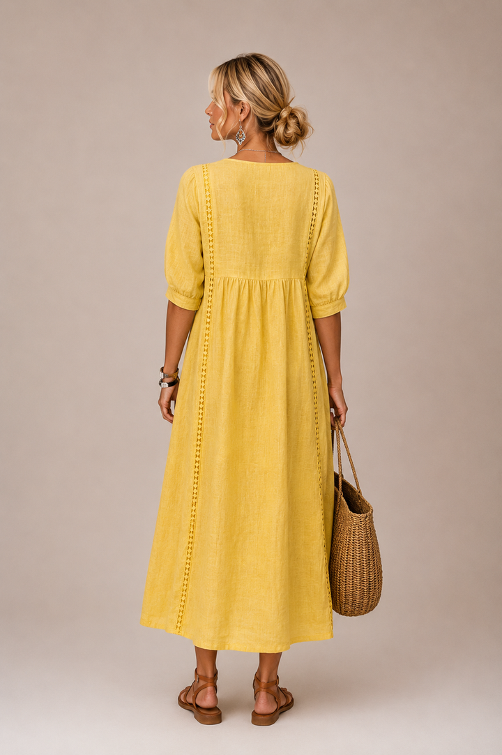 Fabienne | Robe midi légère en lin