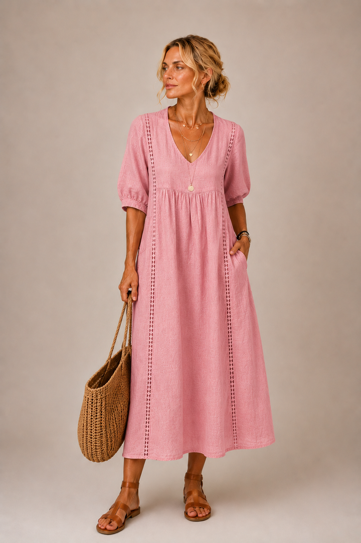 Fabienne | Robe midi légère en lin