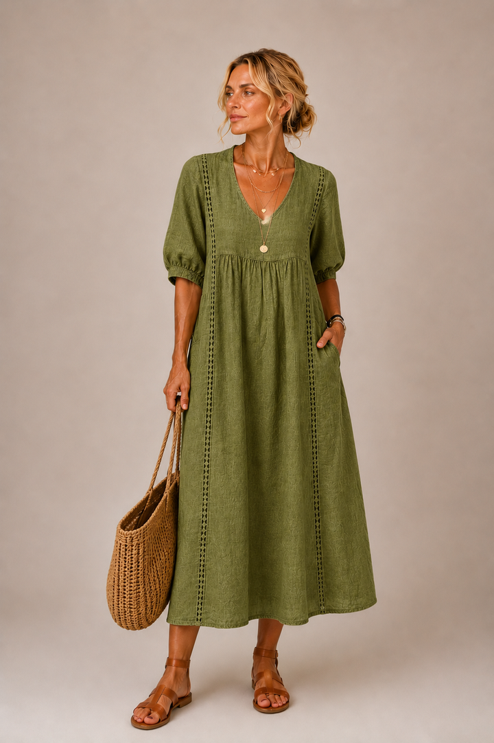 Fabienne | Robe midi légère en lin