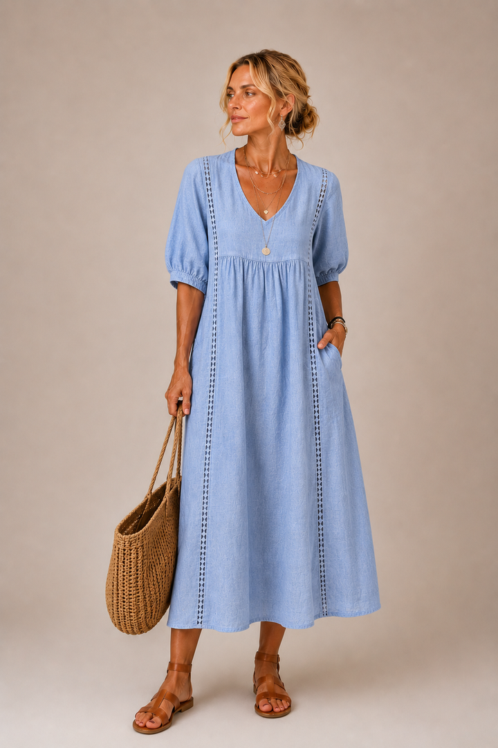 Fabienne | Robe midi légère en lin