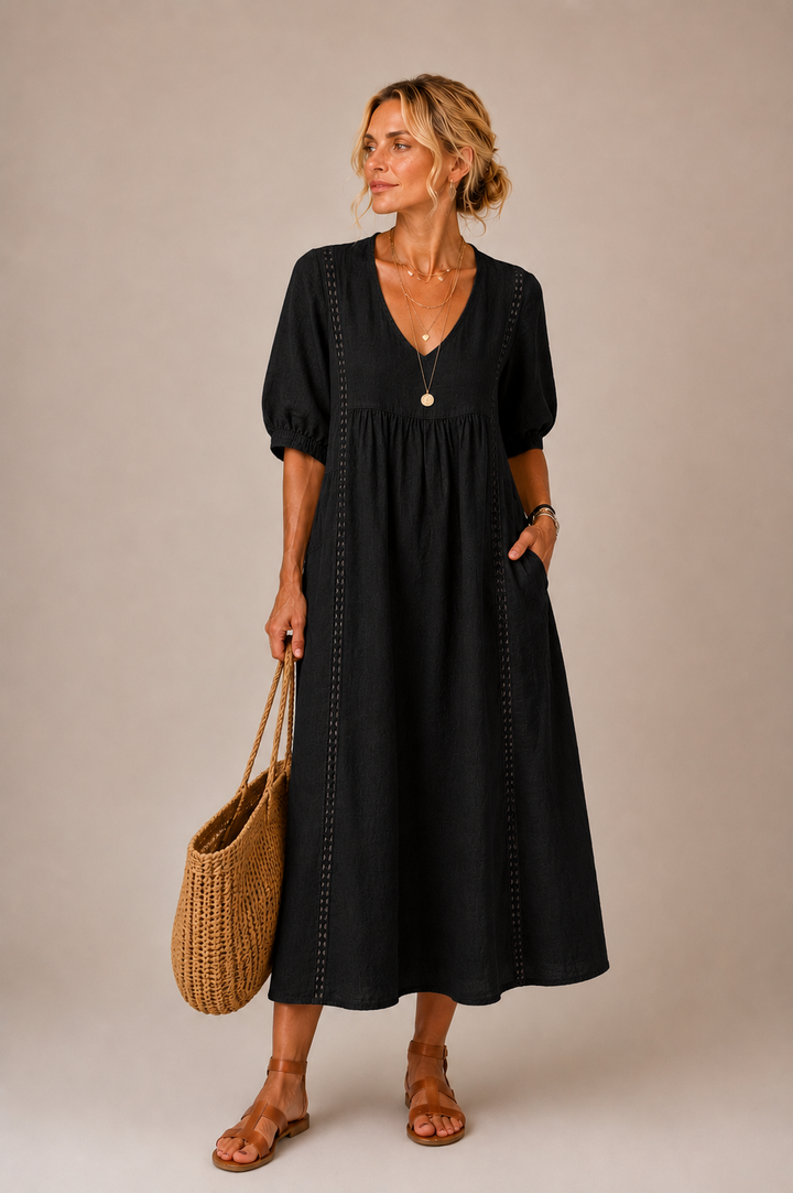 Fabienne | Robe midi légère en lin