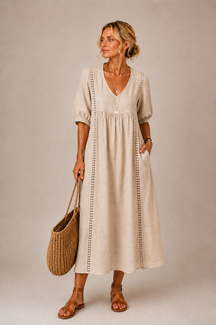 Fabienne | Robe midi légère en lin