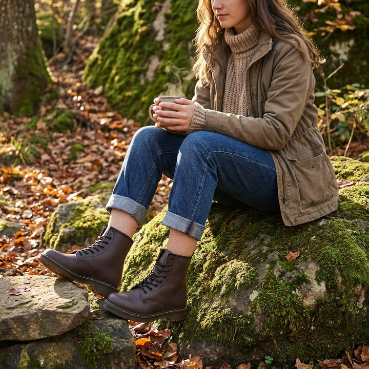 Denise | Botas militares de tobillo con cordones para mujer