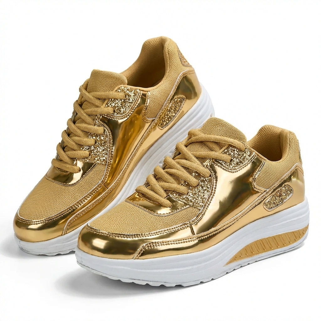Dorotea | Mujer Zapatillas Plataforma Brillantes Glitter