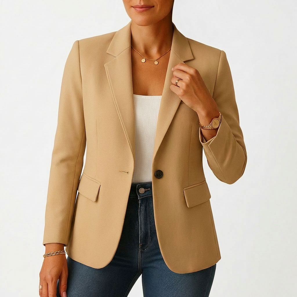 Elena | Blazer con Botón y Solapa Clásica