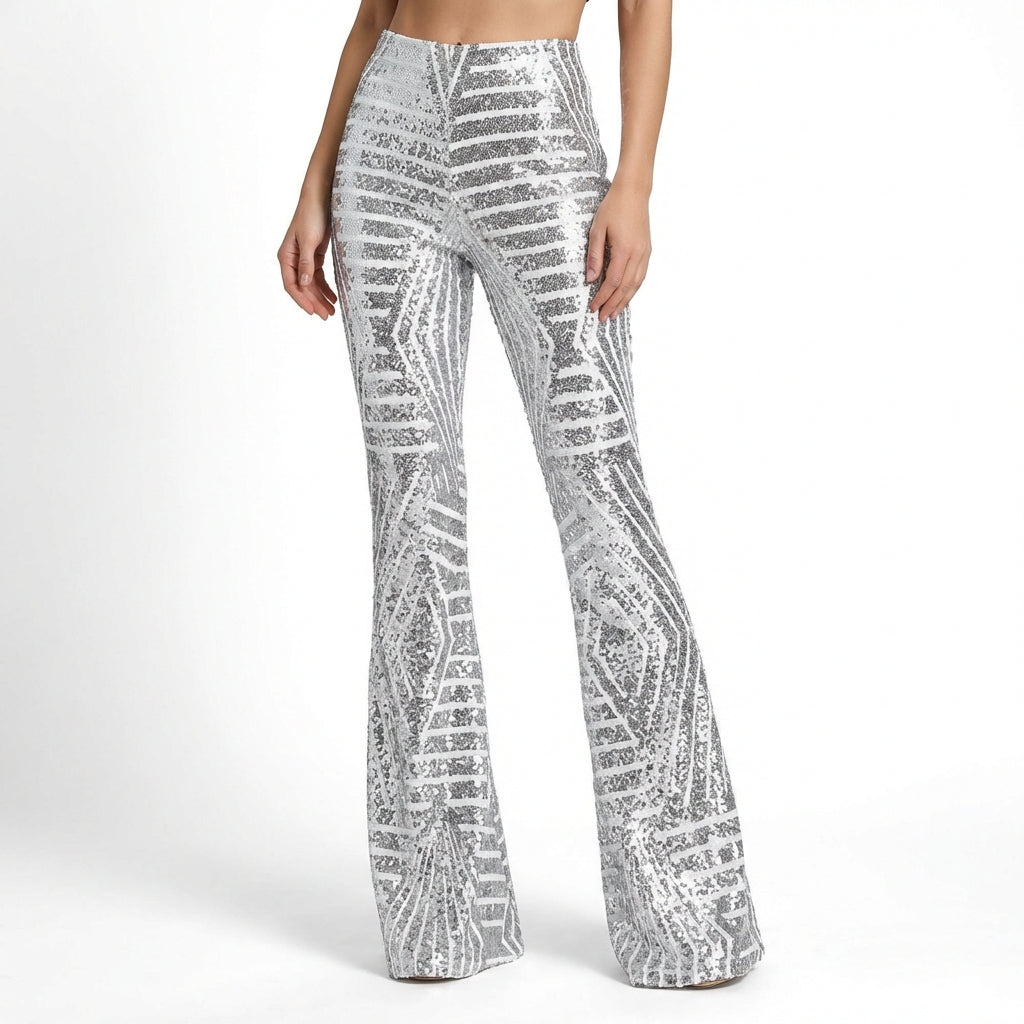 Emperatriz | Mujer Pantalón Campana Lentejuelas