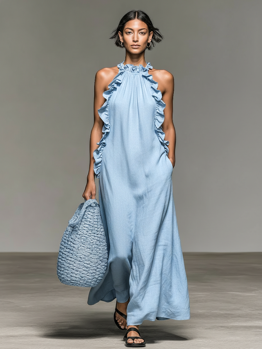 Lua | Robe longue avec poches