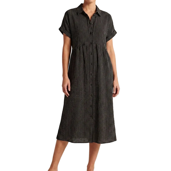 Gracia | Mujer Vestido Camisero Midi Rayas Casual