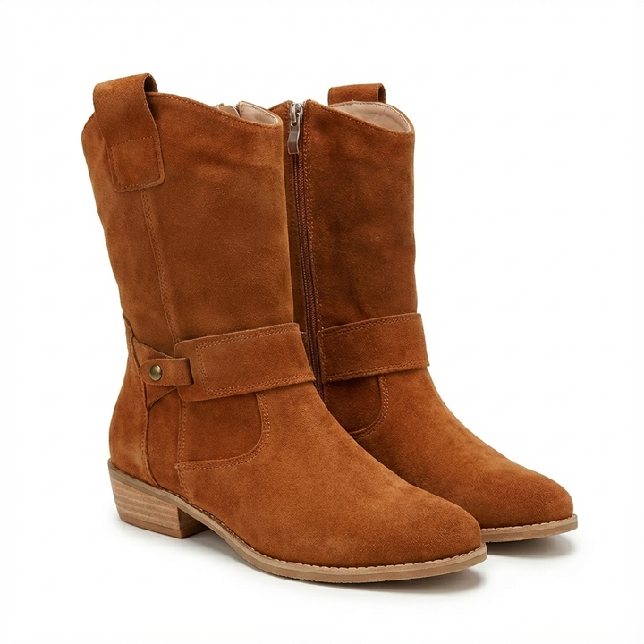 Hazel | Botas de Mujer de Media Caña con Tacón Ancho y Diseño Slouch