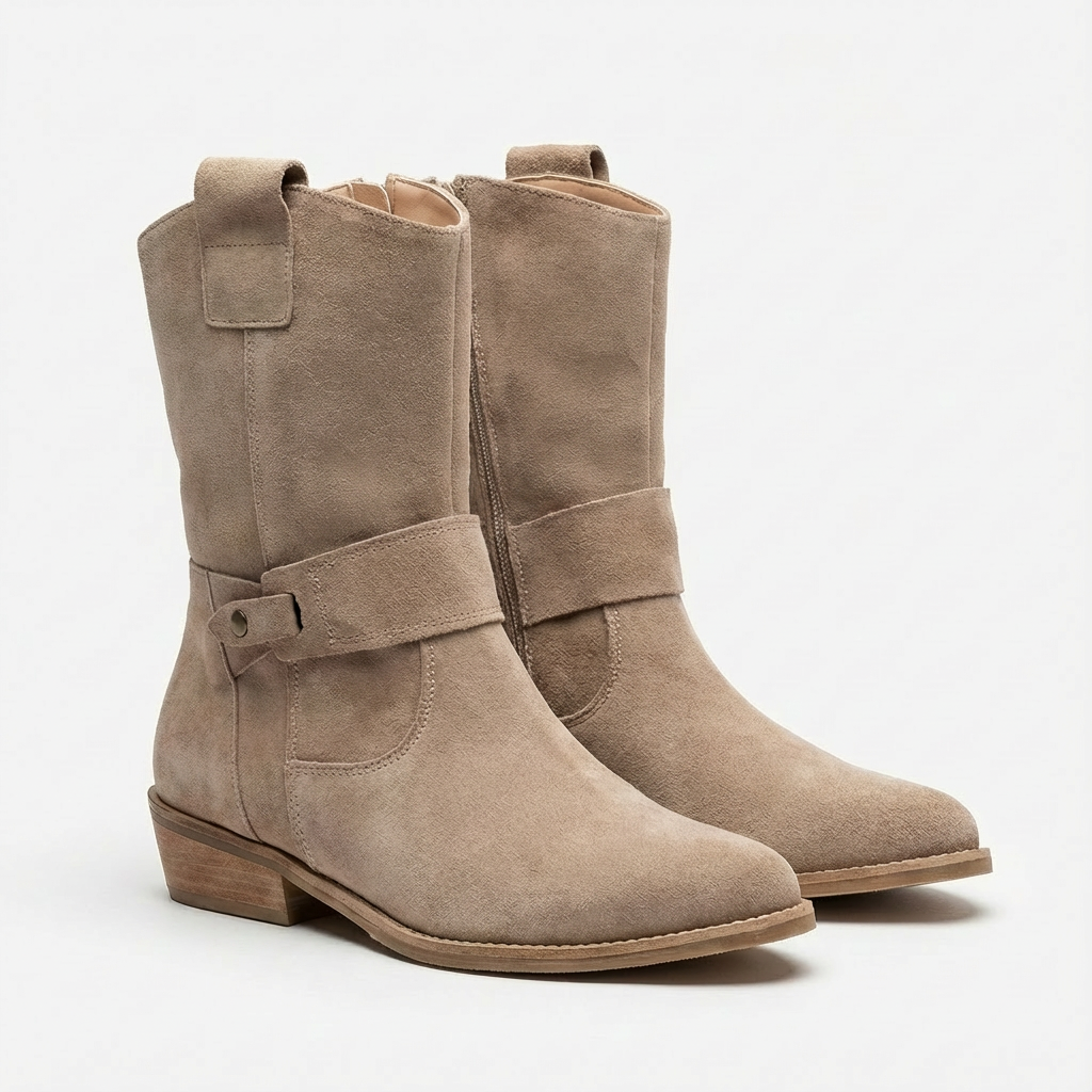 Hazel | Botas de Mujer de Media Caña con Tacón Ancho y Diseño Slouch