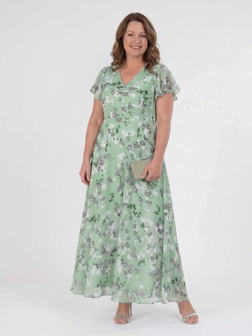 Isabelle | Robe maxi florale en chiffon