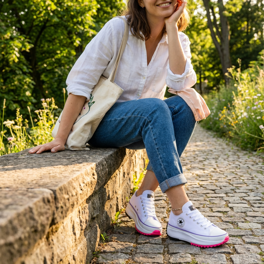 Janet | Zapatillas de Plataforma con Cordones para Mujer
