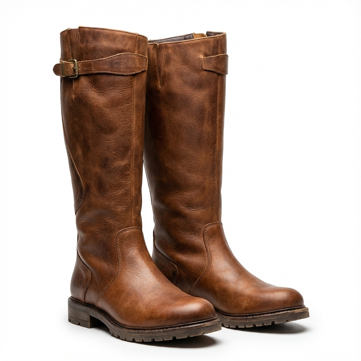 Jayla | Botas altas de montar con hebilla hasta la rodilla para mujer