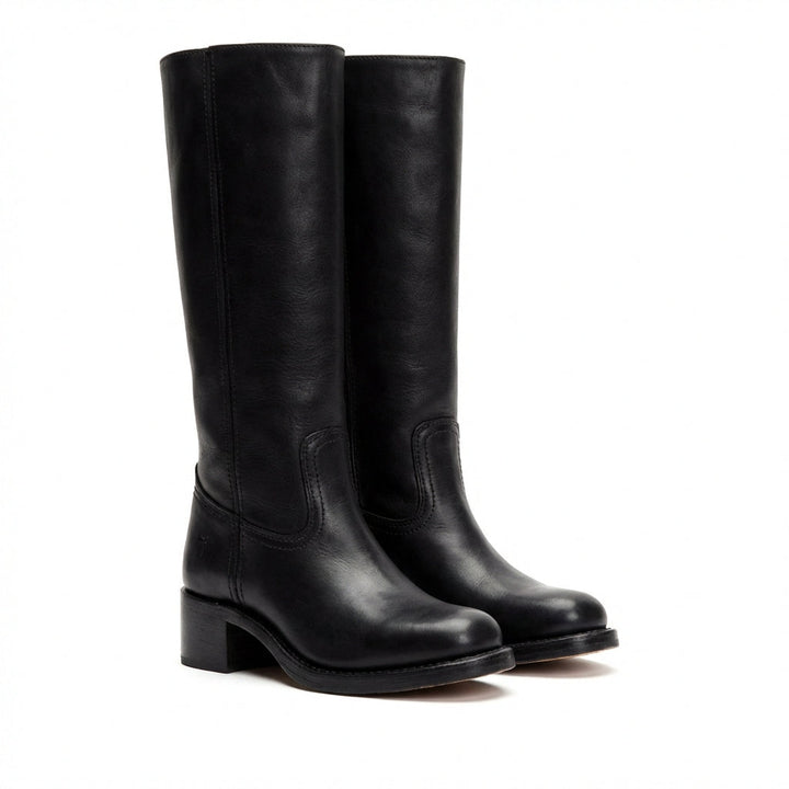 Jimena | Mujer Botas Altas Caña Recta Tacón Bajo