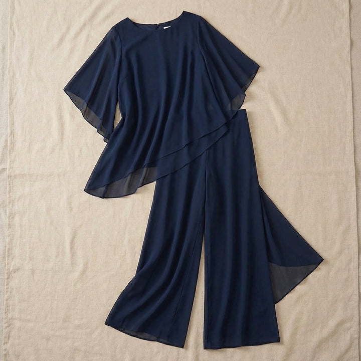 Emilia | Top Drapado con Pantalones Palazzo