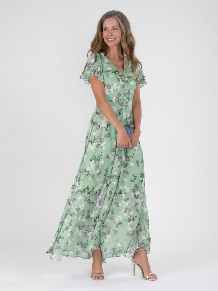 Isabelle | Robe maxi florale en chiffon