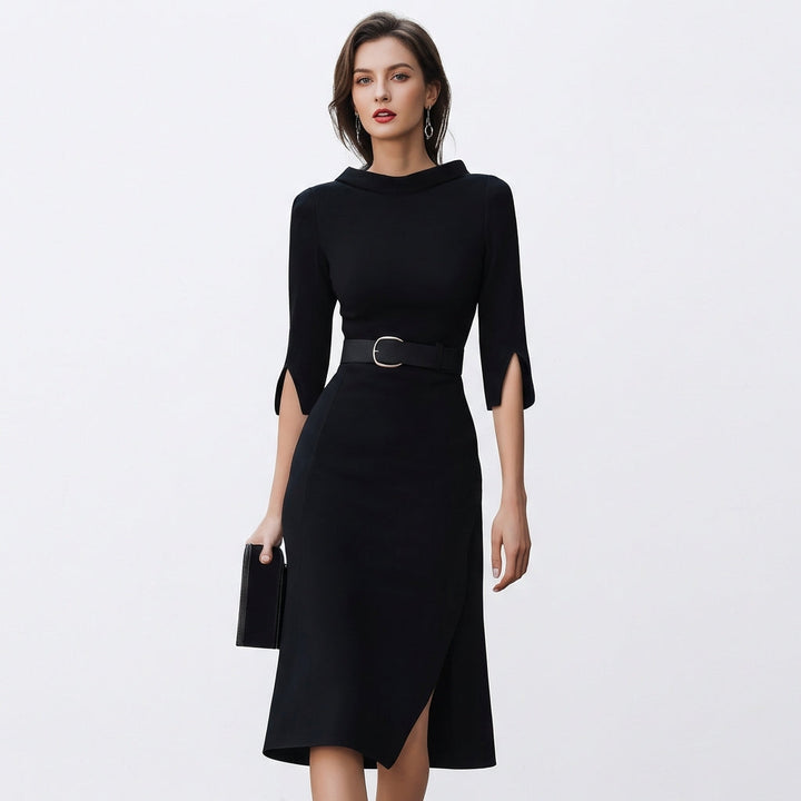 Laia | Vestido Midi con Cinturón Mujer Elegante
