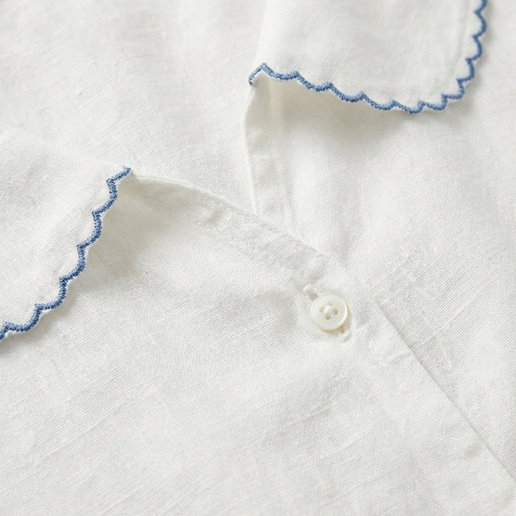 Lucía | Mujer Blusa Cuello Bebé Manga Corta