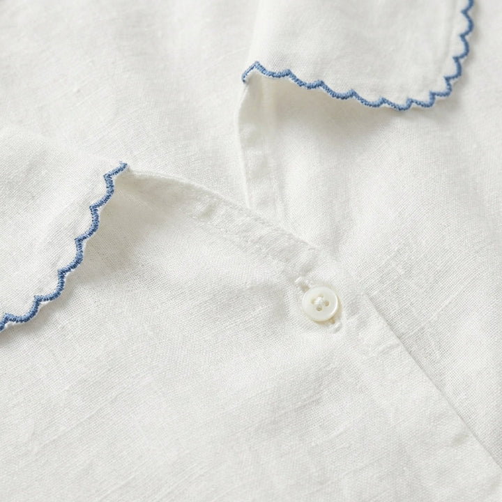Lucía | Mujer Blusa Cuello Bebé Manga Corta