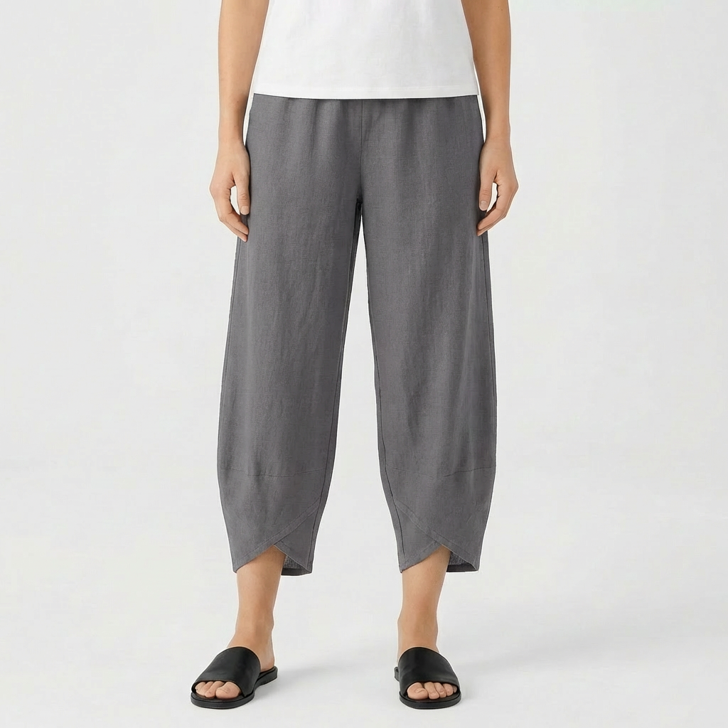 Lucia | Pantalón Culotte Mujer Con Bajo Asimétrico Y Corte Holgado | Casual