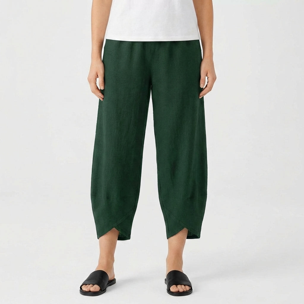 Lucia | Pantalón Culotte Mujer Con Bajo Asimétrico Y Corte Holgado | Casual